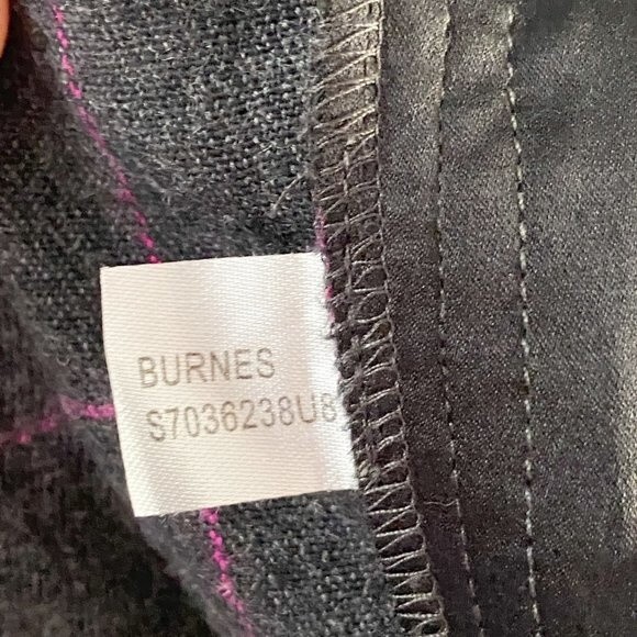 Diane Von Furstenberg Gray Wool Wide Leg Flare Pants Pink Window Pane Print 0 - Picture 11 of 11
